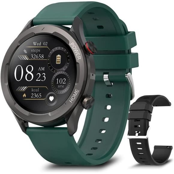 Smart Watches for Men, Military Smart Watch for Android, IP67 Waterproof, Black
